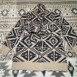 Banana Republic Chunky Knit Wrap Cardigan Sweater Coat Wool Blend L